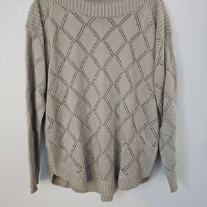 Lee Taupe Diamond Knit Women's Sweater
